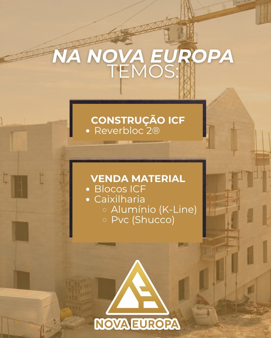 𝐒𝐎𝐋𝐔𝐂̧𝐎̃𝐄𝐒 𝐂𝐎𝐌𝐏𝐋𝐄𝐓𝐀𝐒 𝐏𝐀𝐑𝐀 𝐏𝐀𝐑𝐓𝐈𝐂𝐔𝐋𝐀𝐑𝐄𝐒 & 𝐂𝐎𝐍𝐒𝐓𝐑𝐔𝐓𝐎𝐑𝐄𝐒.
📍 NOVA EUROPA
Na Nova Europa, oferecemos soluções integradas, seja para quem quer construir connosco ou seja para construtores que procuram construção mais eficiente para oferecer aos seus clientes.
🛠️ 𝐏𝐀𝐑𝐀 𝐂𝐎𝐍𝐒𝐓𝐑𝐔𝐓𝐎𝐑𝐄𝐒
✔️ Venda de materiais ICF
Fornecemos os blocos do sistema REVERBLOC 2®.
Qualidade garantida para quem quer construir com eficiência energética.
✔️ Formação e acompanhamento técnico
Damos formação, orientação e direção de obra para que o projeto corra bem do início ao fim.
✔️ Caixilharias de alto desempenho
Distribuímos as marcas K‑Line (alumínio) e Schüco (PVC). Janelas e portas que elevam a eficiência e o valor do imóvel.
#NovaEuropa #Construção #ICF #Reverbloc2 #VendaDeMateriais #FornecedorICF #FormaçãoICF #KLine #Schüco #Caixilharia #EficiênciaEnergetica #ConstruçãoSustentavel #ConstruçãoEficiente #MateriaisDeConstrução #InovaçãoNaConstrução