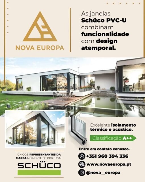 Sofisticação, conforto e tecnologia em cada detalhe.
As caixilharias da Schüco oferecem alto desempenho em isolamento térmico e acústico, garantindo ambientes mais confortáveis, silenciosos e eficientes. Tudo isso aliado a um design moderno que valoriza qualquer projeto.

🇵🇹 Somos representantes da Schüco no Norte de Portugal.

👉 Junte o melhor do sistema construtivo ICF com as melhores soluções de caixilharia. Fale connosco!

#NovaEuropa #EficiênciaEnergetica #Design #ConstruçãoCivil #Schüco
