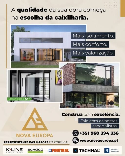 Os melhores projetos começam pelas escolhas certas.
Uma caixilharia de elevada qualidade proporciona:
✔ Excelente isolamento térmico
✔ Maior isolamento acústico
✔ Economia energética
✔ Design moderno
✔ Durabilidade durante décadas
Quando a obra exige qualidade, cada detalhe faz diferença.
Solicite um orçamento.
#Caixilharias #ConstruçãoPortugal #ArquiteturaPortugal #EngenhariaCivil #construçãocivíl